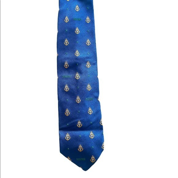 Moschino Silk Anchor Print Tie - Picture 3 of 4